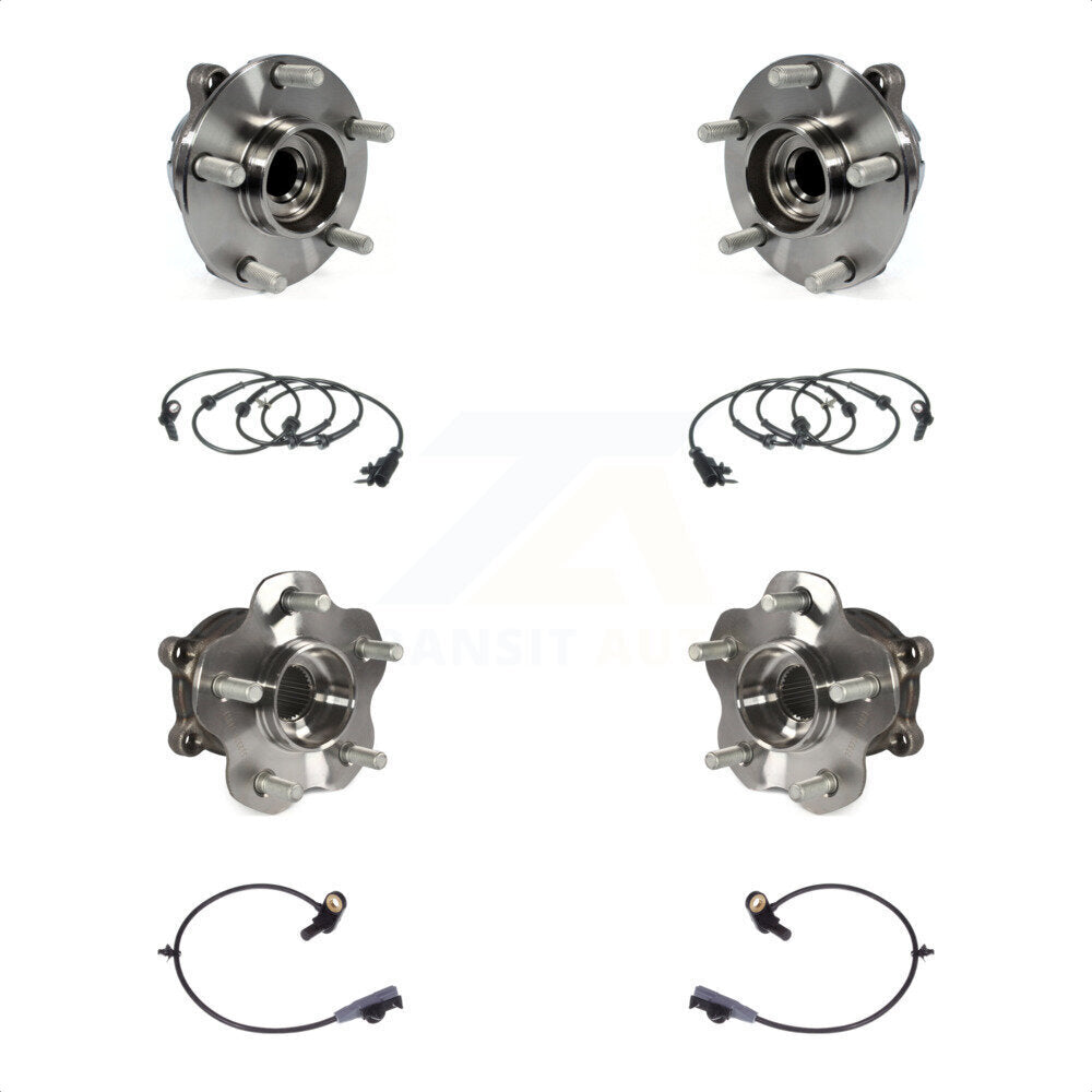 Front Rear Wheel Hub Bearing And ABS Sensor Kit For 2011 INFINITI FX35 RWD with Harness K7S-102953