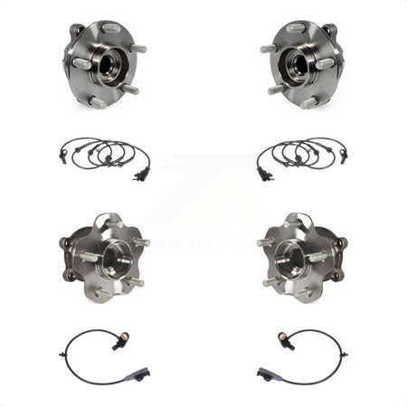 Front Rear Wheel Hub Bearing And ABS Sensor Kit For 2011 INFINITI FX35 RWD with Harness K7S-102953