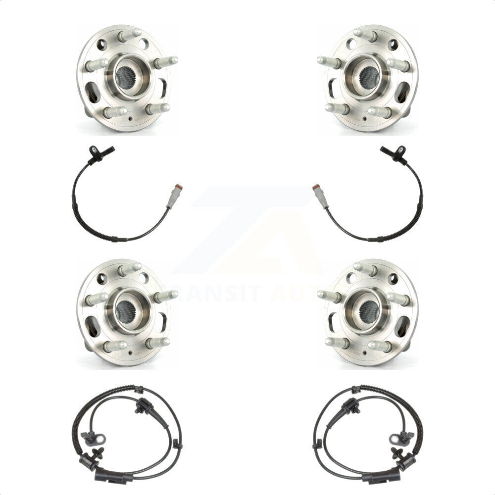 Front Rear Wheel Hub Bearing & Sensor Kit For 2011 Buick Regal 2.4L/2.0L with 4-Wheel ABS K7S-102957
