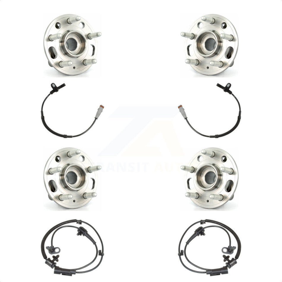 Front Rear Wheel Hub Bearing & Sensor Kit For 2011 Buick Regal 2.4L/2.0L with 4-Wheel ABS K7S-102957