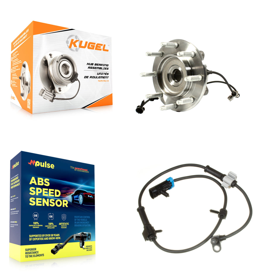 Front Wheel Hub Bearing & Extra Sensor Kit For Chevrolet Silverado 1500 HD RWD with 6.0L K7S-103007