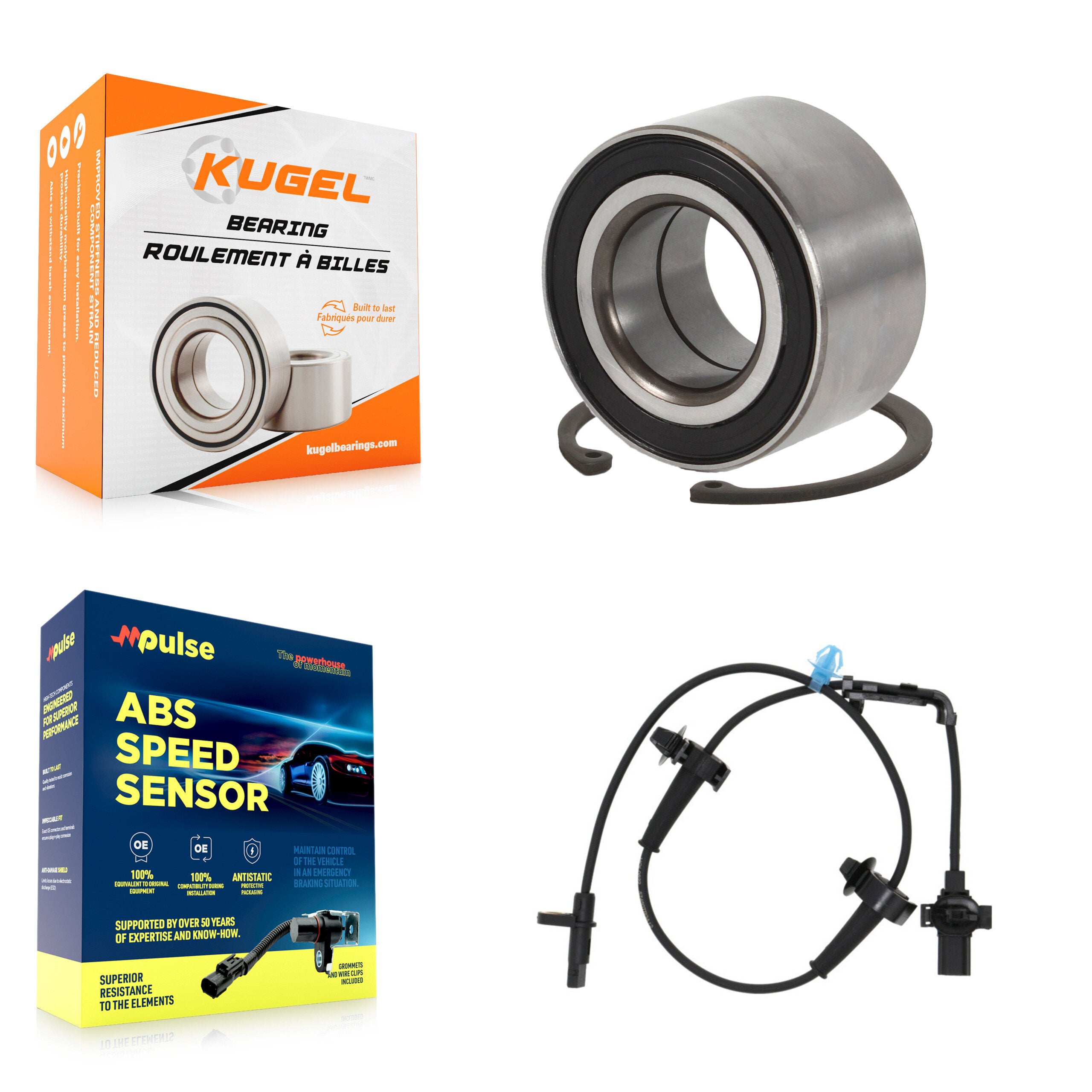 Front Wheel Bearing And ABS Sensor Kit For 2014-2015 Honda Civic 2.4L with Harness K7S-103107
