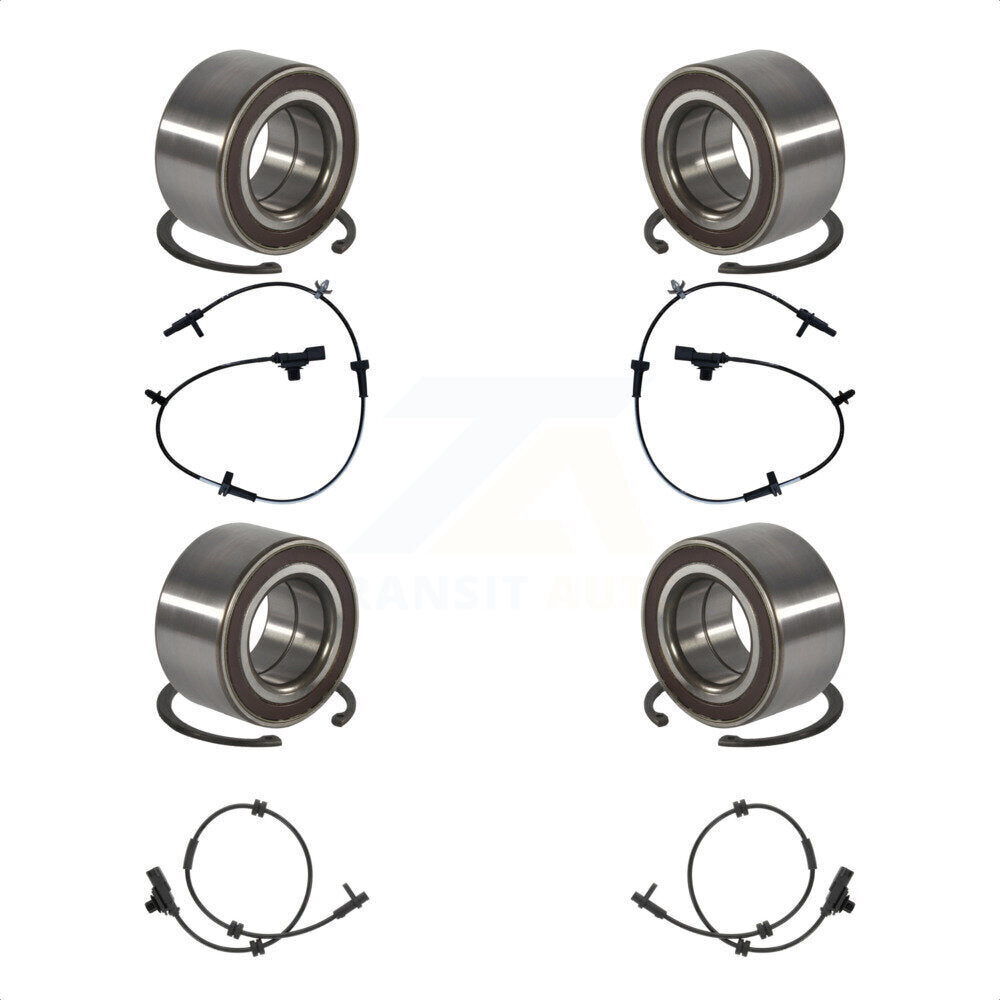 Front Rear Wheel Bearing And ABS Sensor Kit For 2014-2015 Ford Fiesta with Harness K7S-103143