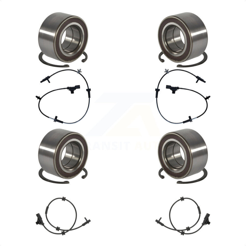 Front Rear Wheel Bearing And ABS Sensor Kit For 2014-2015 Ford Fiesta with Harness K7S-103143