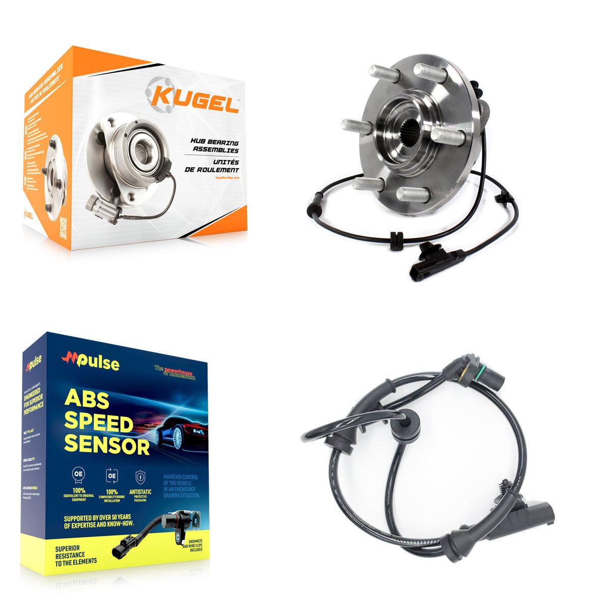 Front Wheel Hub Bearing And Extra ABS Sensor Kit For 2019 Nissan Armada with Harness K7S-103165