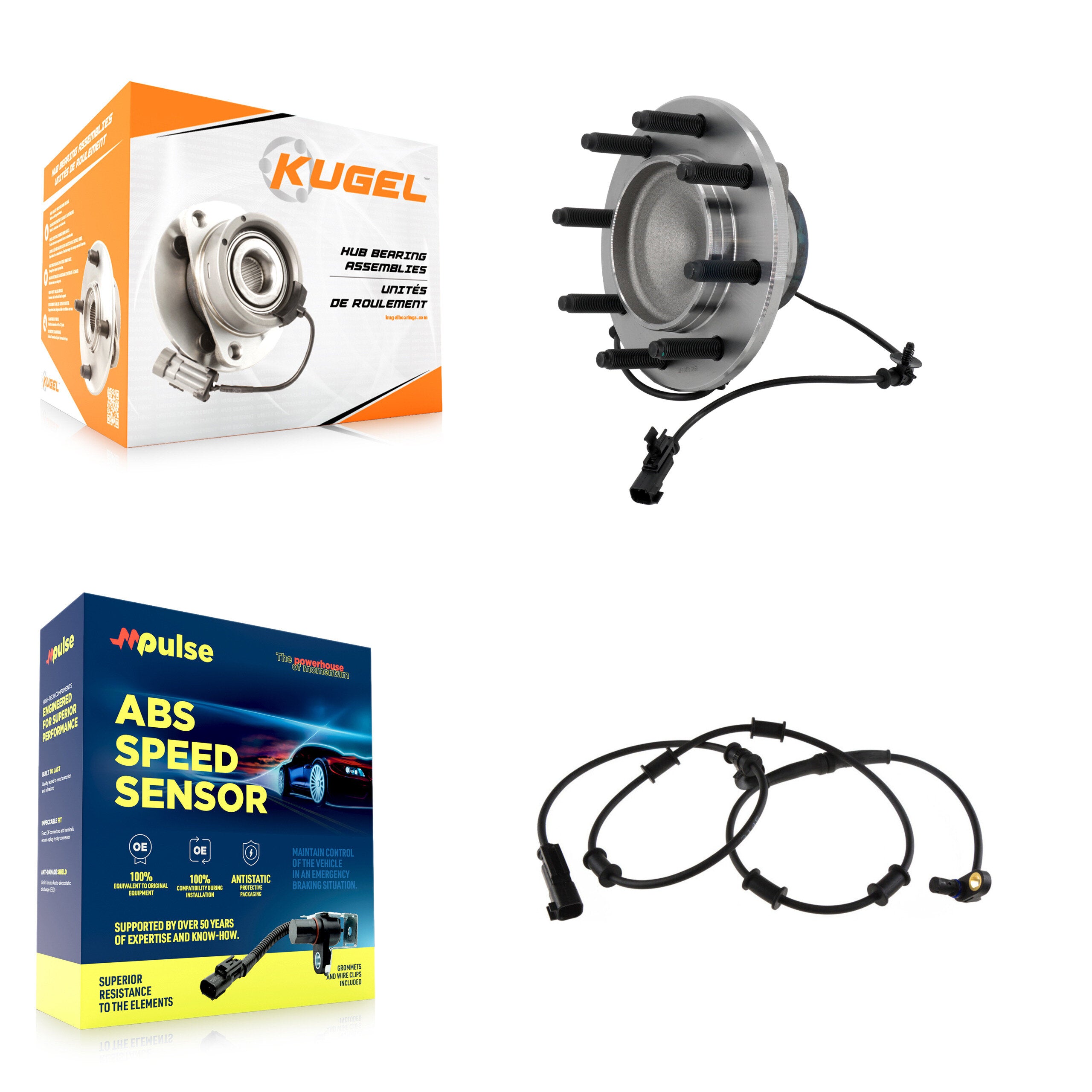 Front Wheel Hub Bearing And ABS Sensor Kit For 2008 Dodge Ram 3500 with Harness K7S-103169