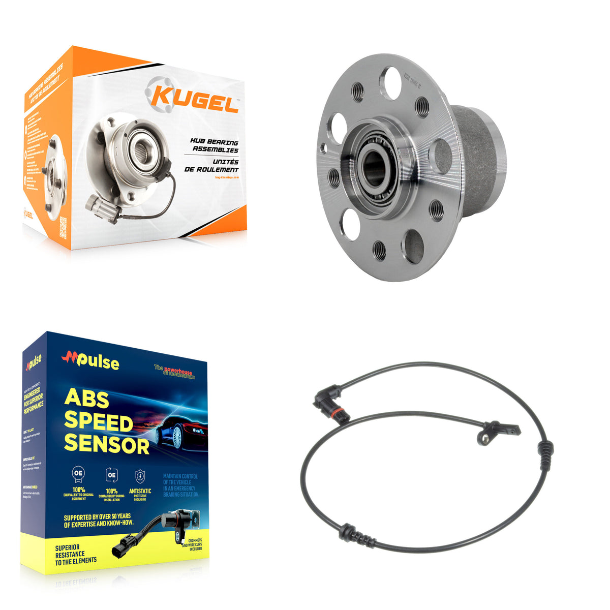 Front Wheel Hub Bearing ABS Sensor Kit For 2008-2011 Mercedes-Benz C300 C350 with Harness K7S-103186