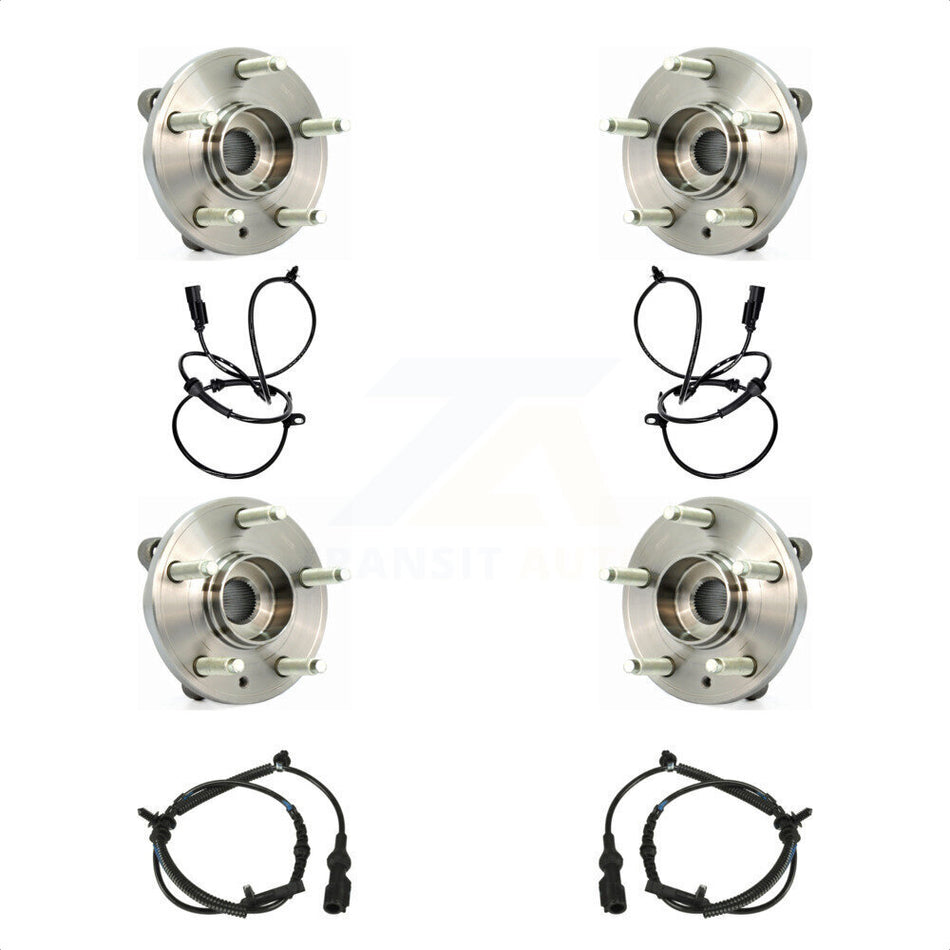 Front Rear Wheel Hub Bearing And ABS Sensor Kit For 2010 Ford Flex 3.5L with 4-Wheel K7S-103265