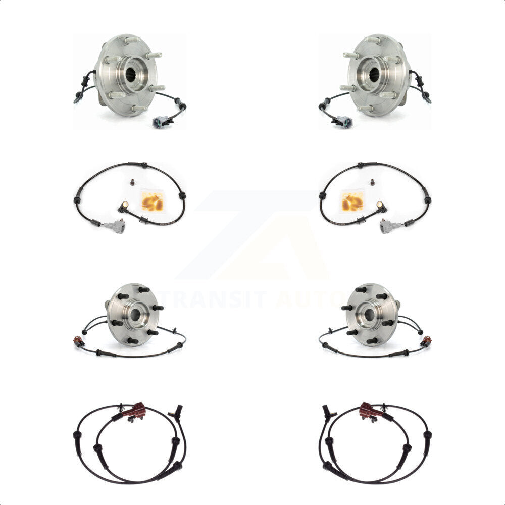 Front Rear Wheel Hub Bearing Extra ABS Sensor Kit For INFINITI QX56 5.6L with 4-Wheel K7S-103274
