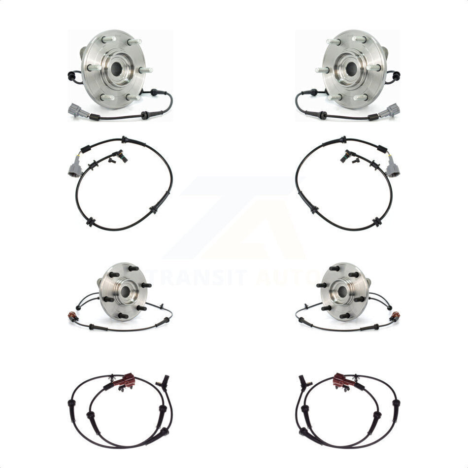 Front Rear Wheel Hub Bearing And Extra ABS Sensor Kit For Nissan Armada INFINITI QX56 K7S-103275