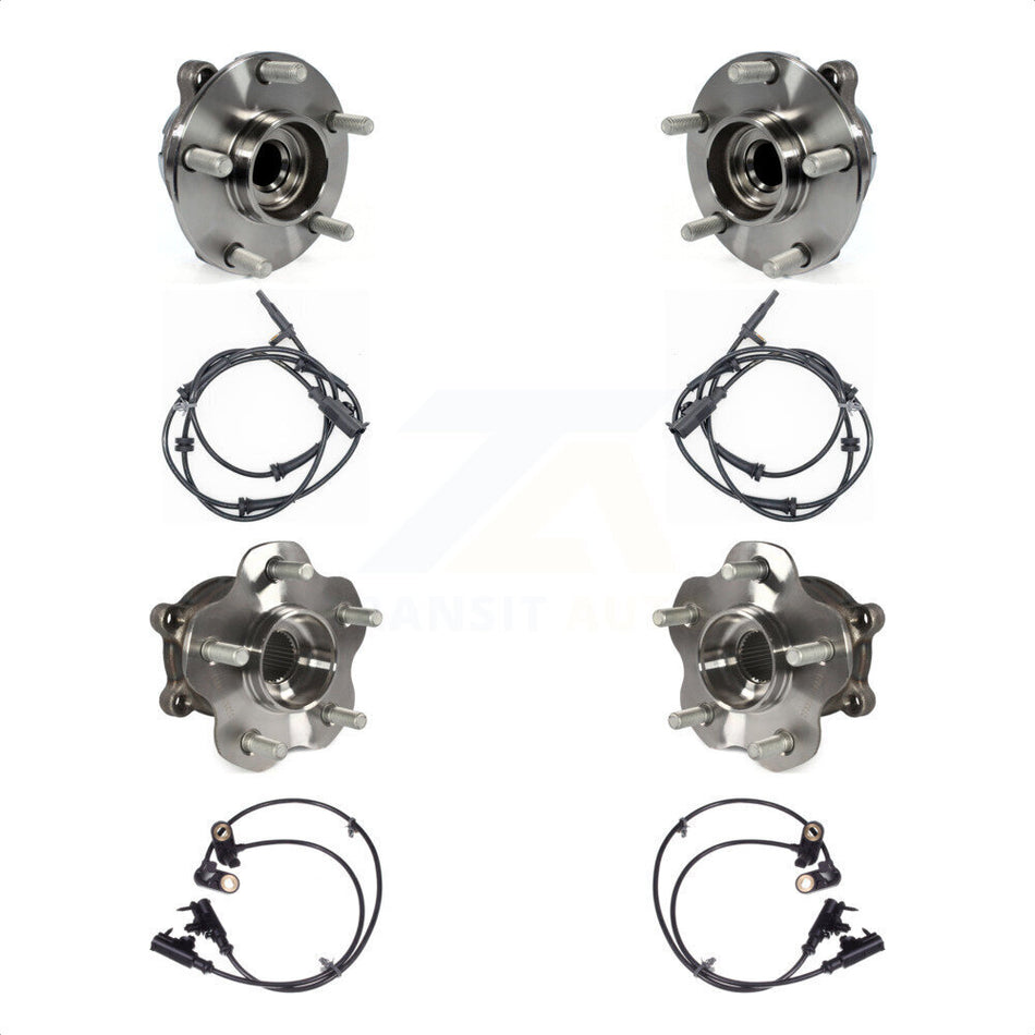 Front Rear Wheel Hub Bearing & ABS Sensor Kit For 2008-2010 INFINITI M35 M45 with Harness K7S-103279