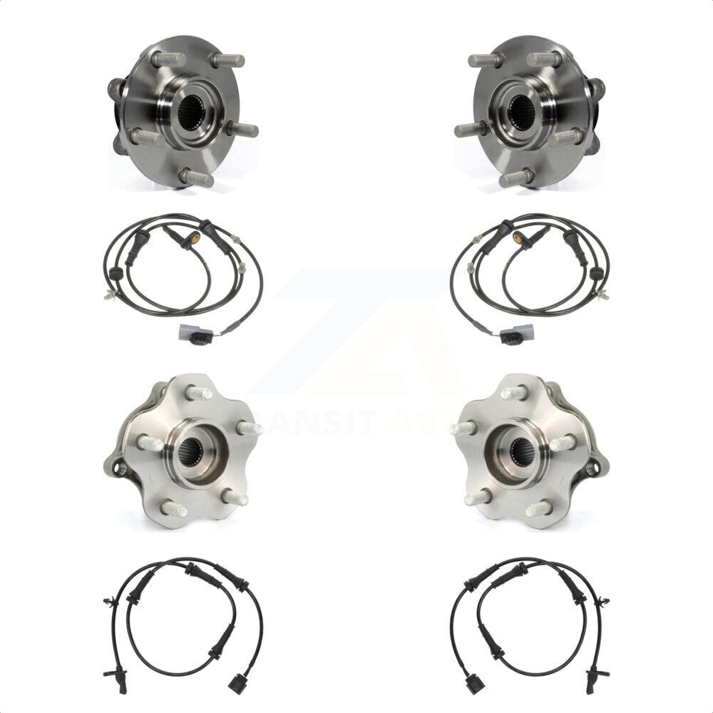 Front Rear Wheel Hub Bearing & Sensor Kit For 11-13 Nissan Juke AWD with 1.6L 4-Wheel ABS K7S-103282