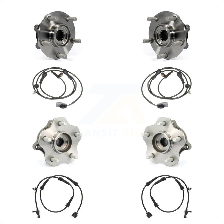 Front Rear Wheel Hub Bearing & Sensor Kit For 11-13 Nissan Juke AWD with 1.6L 4-Wheel ABS K7S-103282