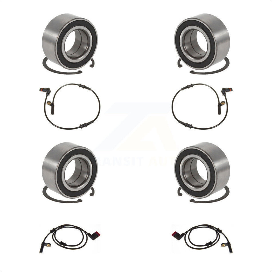 Front Rear Wheel Bearing And ABS Sensor Kit For 2007 Mercedes-Benz C280 with Harness K7S-103283