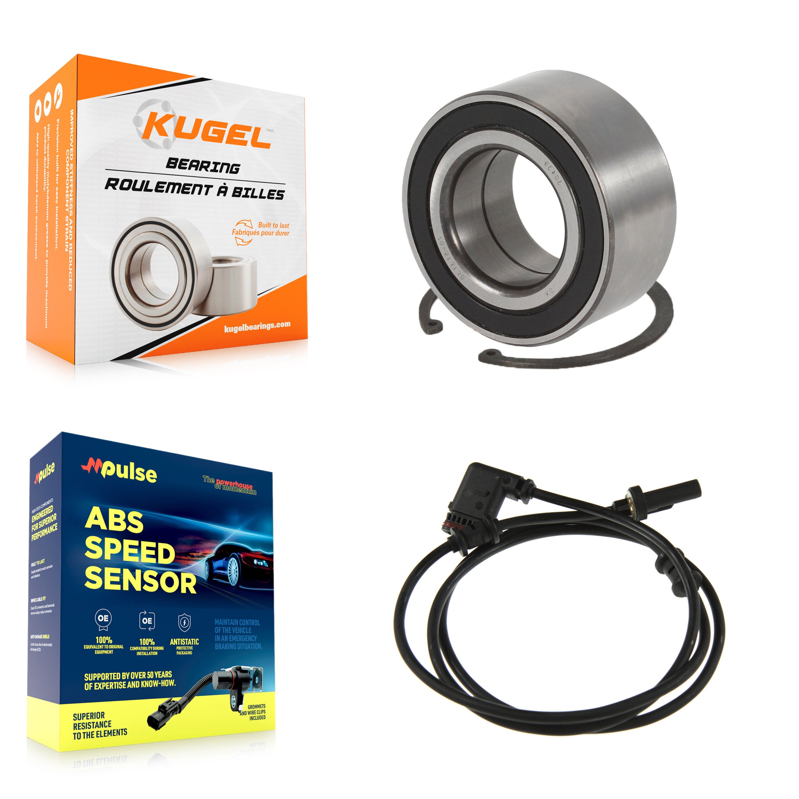 Rear Wheel Bearing And ABS Sensor Kit For 2007 Mercedes-Benz C280 with Harness K7S-103329