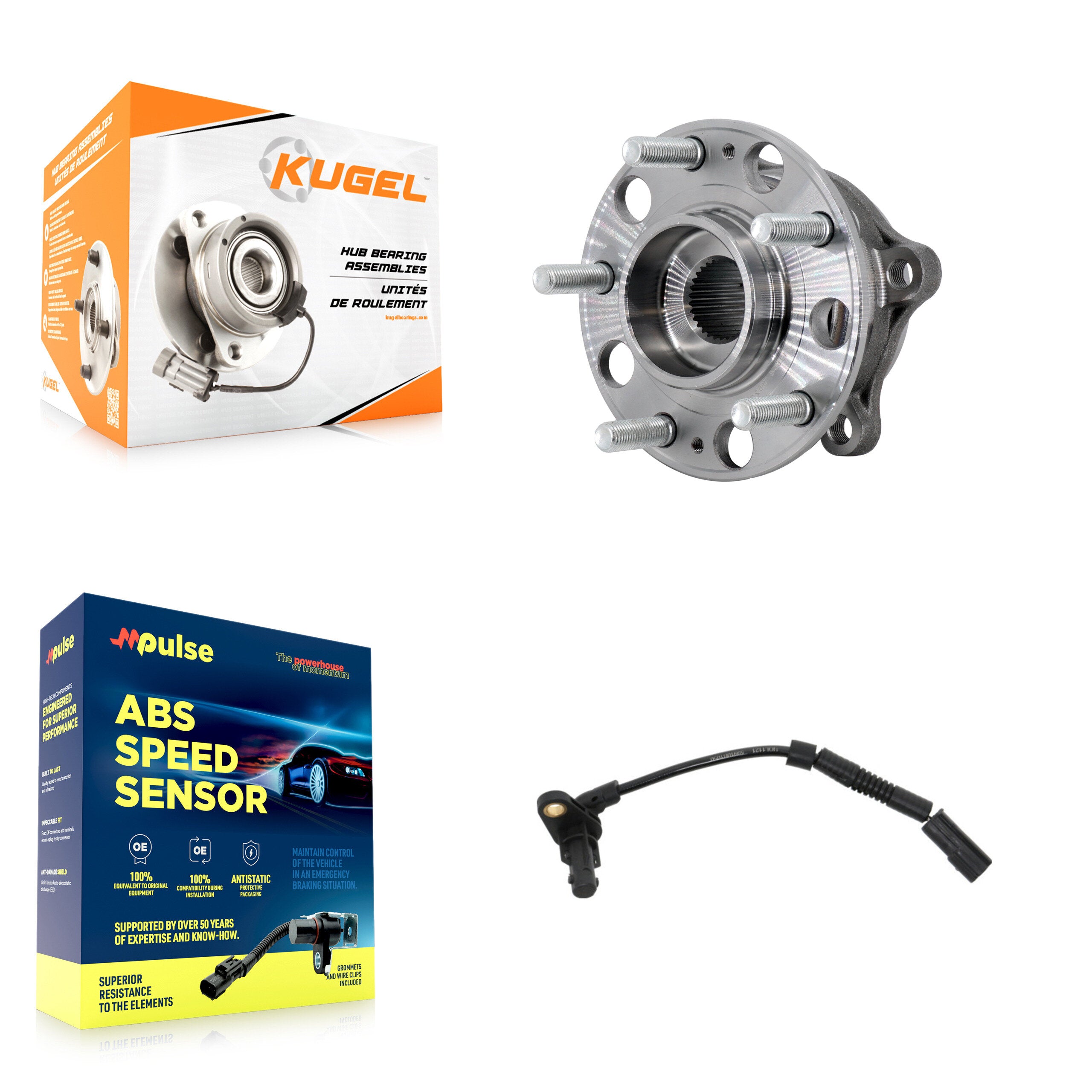 Rear Wheel Hub Bearing & Sensor Kit For 15-16 Hyundai Genesis 3.8L/5.0L with 4-Wheel ABS K7S-103407