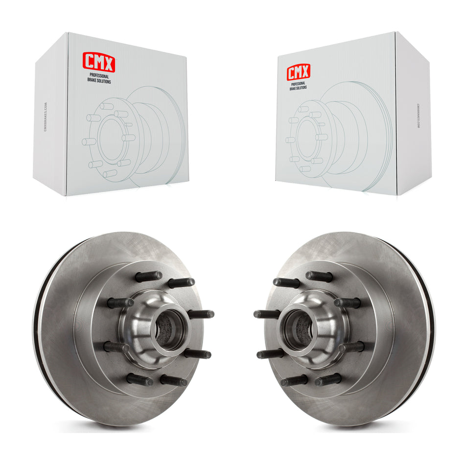 Front Disc Brake Rotors And Hub Assembly Pair For 2003-2004 Ford F-250 Super Duty F-350 Excursion K8-100037