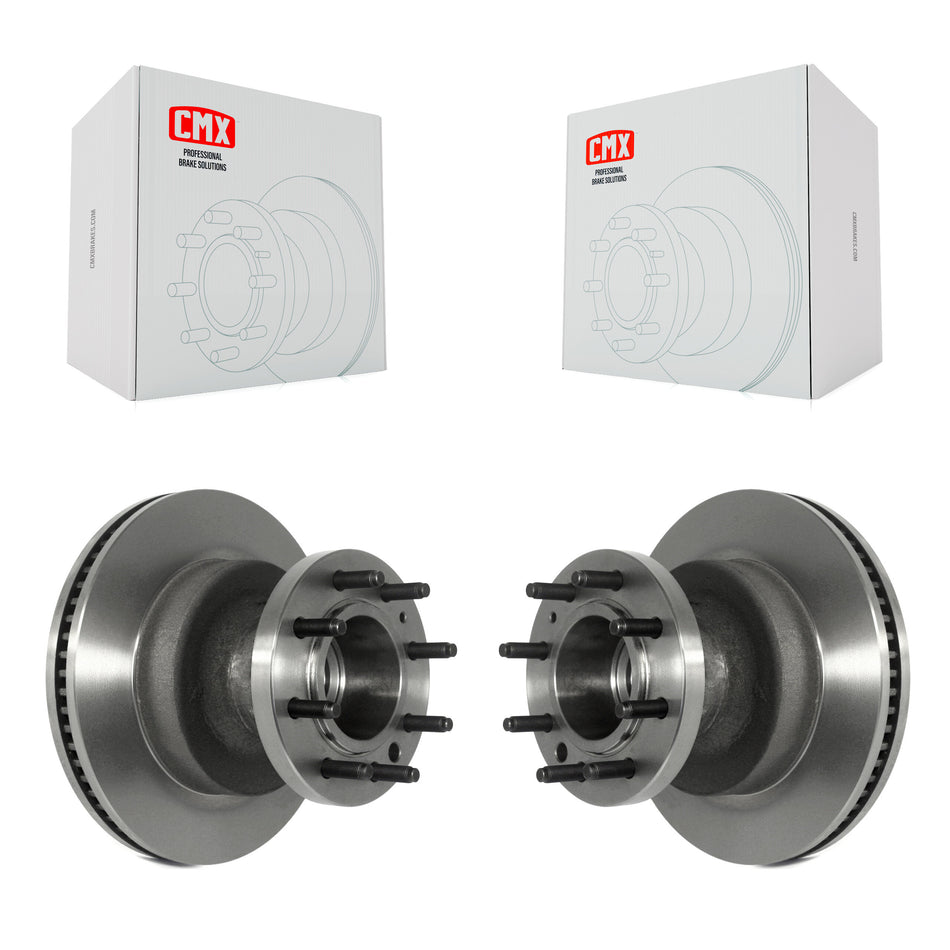 Front Disc Brake Rotors And Hub Assembly Pair For Ford E-350 Super Duty E-450 Econoline K8-100041