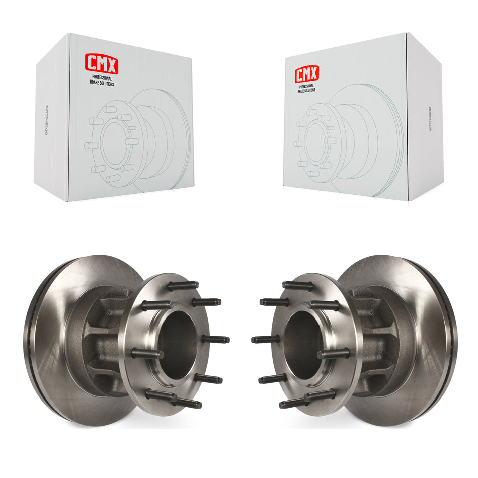 Front Disc Brake Rotors And Hub Assembly Pair For Ford F-350 Super Duty F-250 With Dual Rear Wheels RWD K8-100042