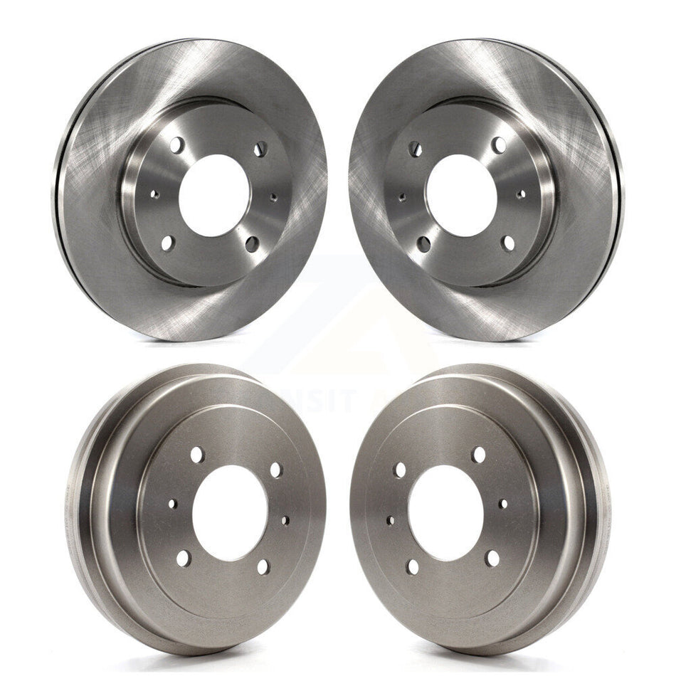 Front Rear Disc Brake Rotors Drums Kit For 2002-2006 Hyundai Elantra Drum rear brakes K8-102090