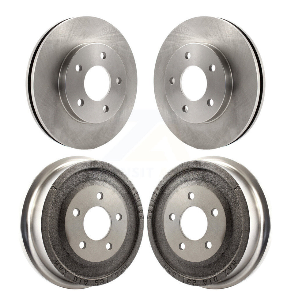 Front Rear Disc Brake Rotors Drums Kit For 2001-2005 Pontiac Aztek FWD with Drum rear brakes K8-102099