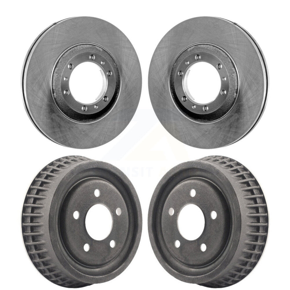 Front Rear Brake Rotors Drums Kit For Buick Century Chevrolet LeSabre Venture Pontiac Oldsmobile Montana Regal 88 Silhouette Bonneville Park Avenue Cadillac DeVille 98 Trans Sport Lumina APV K8-102131