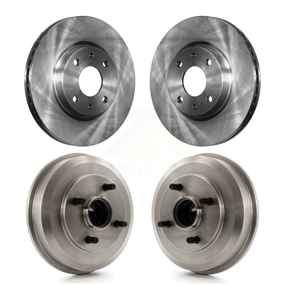 Front Rear Disc Brake Rotors Drums Kit For 2008 Ford Focus Wheel Bearing Includes K8-102144