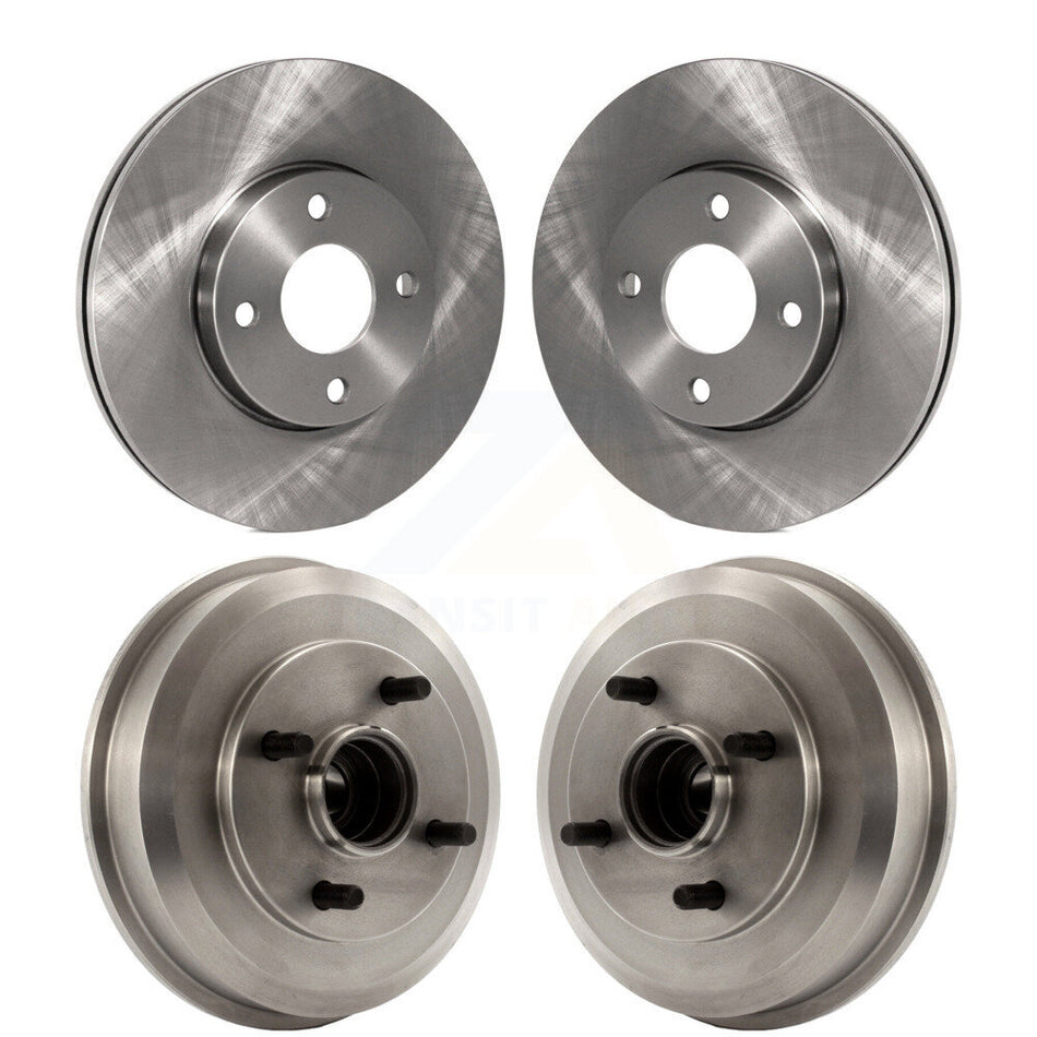 Front Rear Disc Brake Rotors Drums Kit For 2005-2007 Ford Focus Wheel Bearing Includes K8-102145