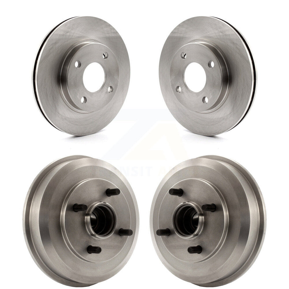 Front Rear Disc Brake Rotors Drums Kit For Ford Focus Wheel Bearing Includes K8-102146
