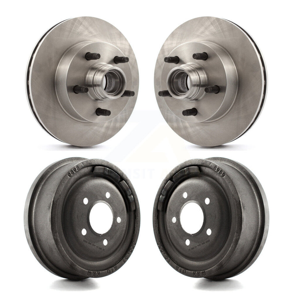 Front Rear Disc Brake Rotors Drums Kit For 1998-1999 Mazda B4000 RWD with 4-Wheel ABS With 10" Diameter Drum K8-102192