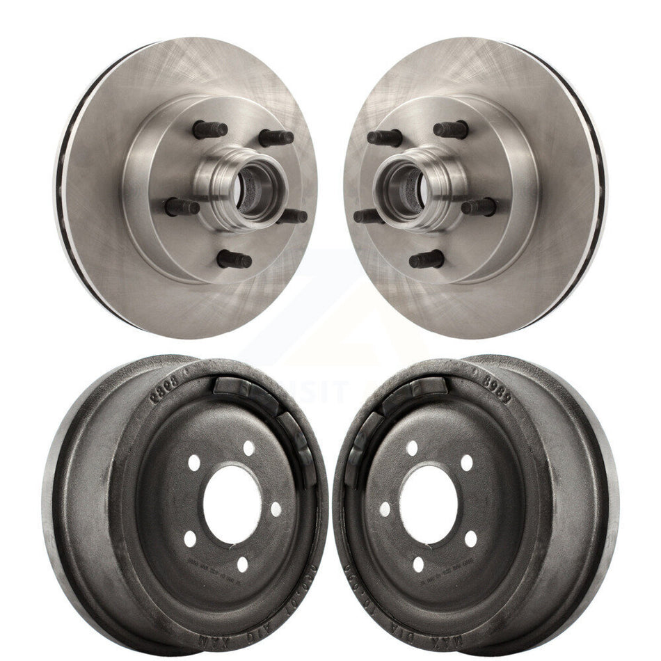 Front Rear Disc Brake Rotors Drums Kit For 1998-1999 Mazda B4000 RWD with 4-Wheel ABS With 10" Diameter Drum K8-102192