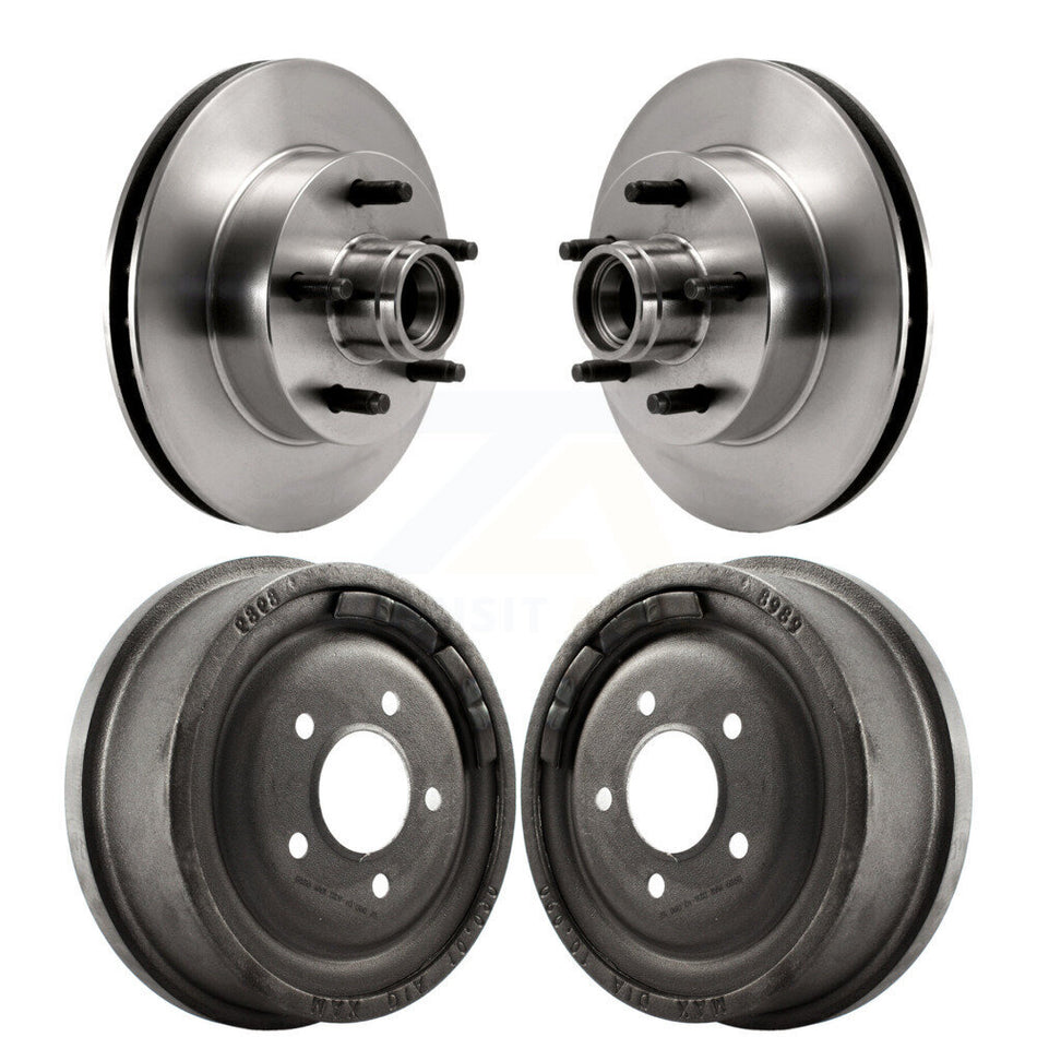 Front Rear Disc Brake Rotors Drums Kit For Ford Ranger Mazda B2500 B3000 B4000 With 10" Diameter Drum K8-102193