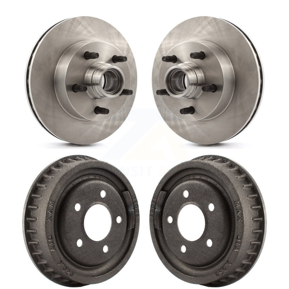 Front Rear Disc Brake Rotors Drums Kit For 1998-1999 Mazda B4000 RWD with 4-Wheel ABS With 9" Diameter Drum K8-102194