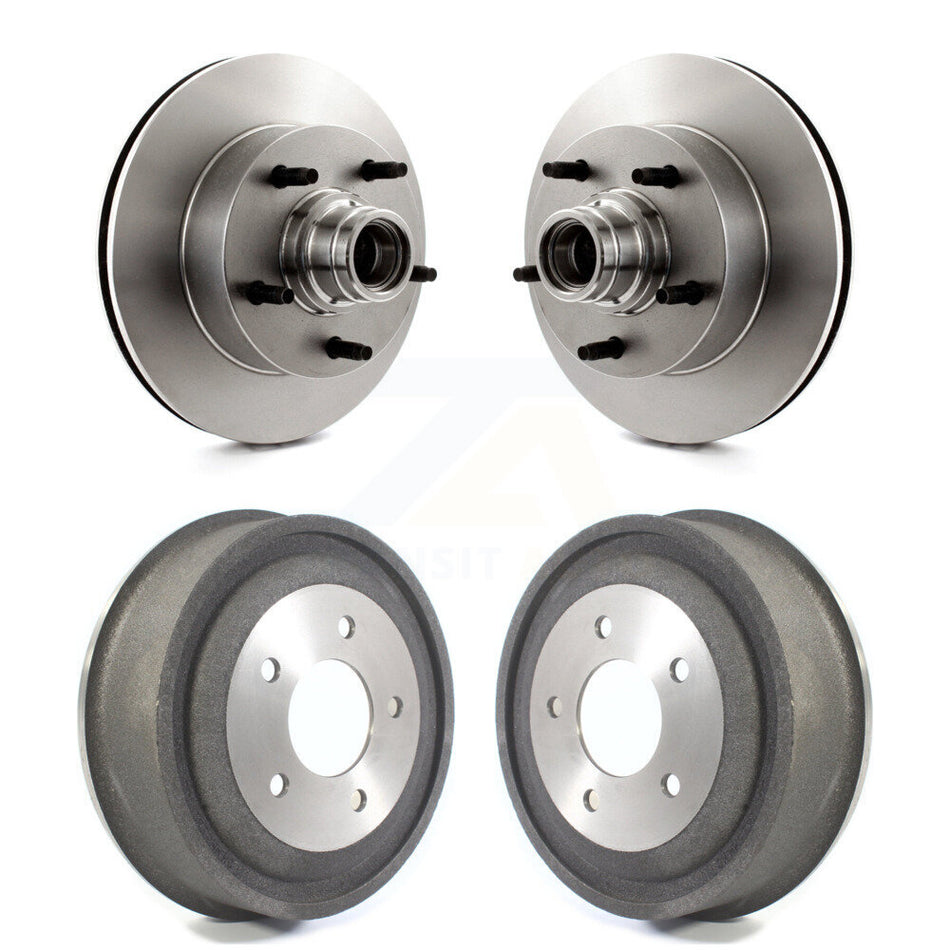 Front Rear Disc Brake Rotors Drums Kit For Ford E-150 Econoline Club Wagon K8-102209