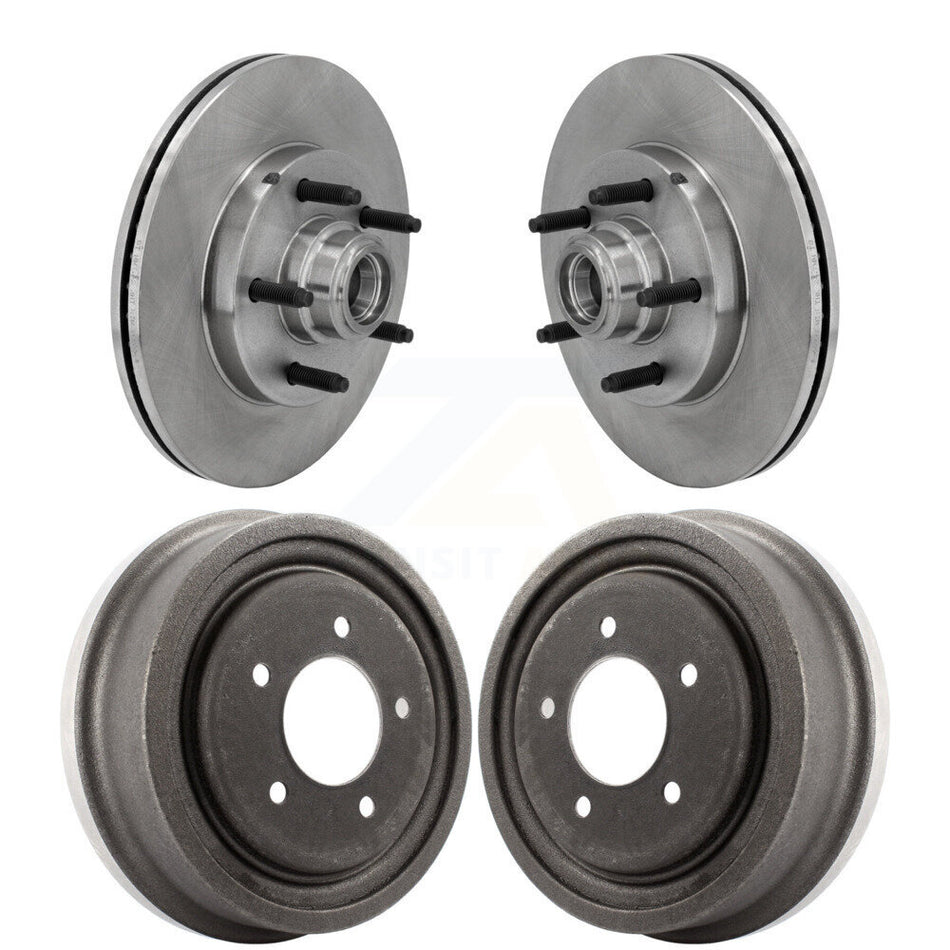 Front Rear Disc Brake Rotors Drums Kit For 1999 Ford F-150 RWD With 5 Lug Wheels 14mm Wheel Lugs K8-102212