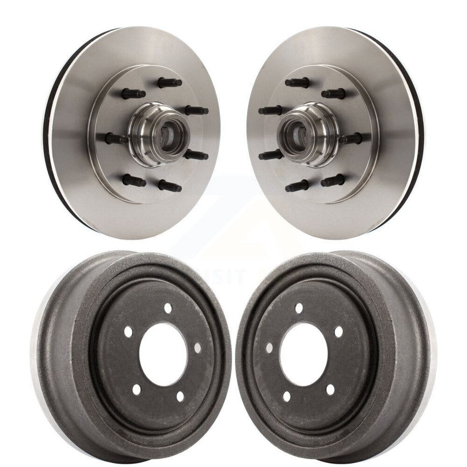Front Rear Disc Brake Rotors Drums Kit For 1999 Ford F-150 RWD With 7 Lug Wheels 12mm Wheel Lugs 4 ABS K8-102213