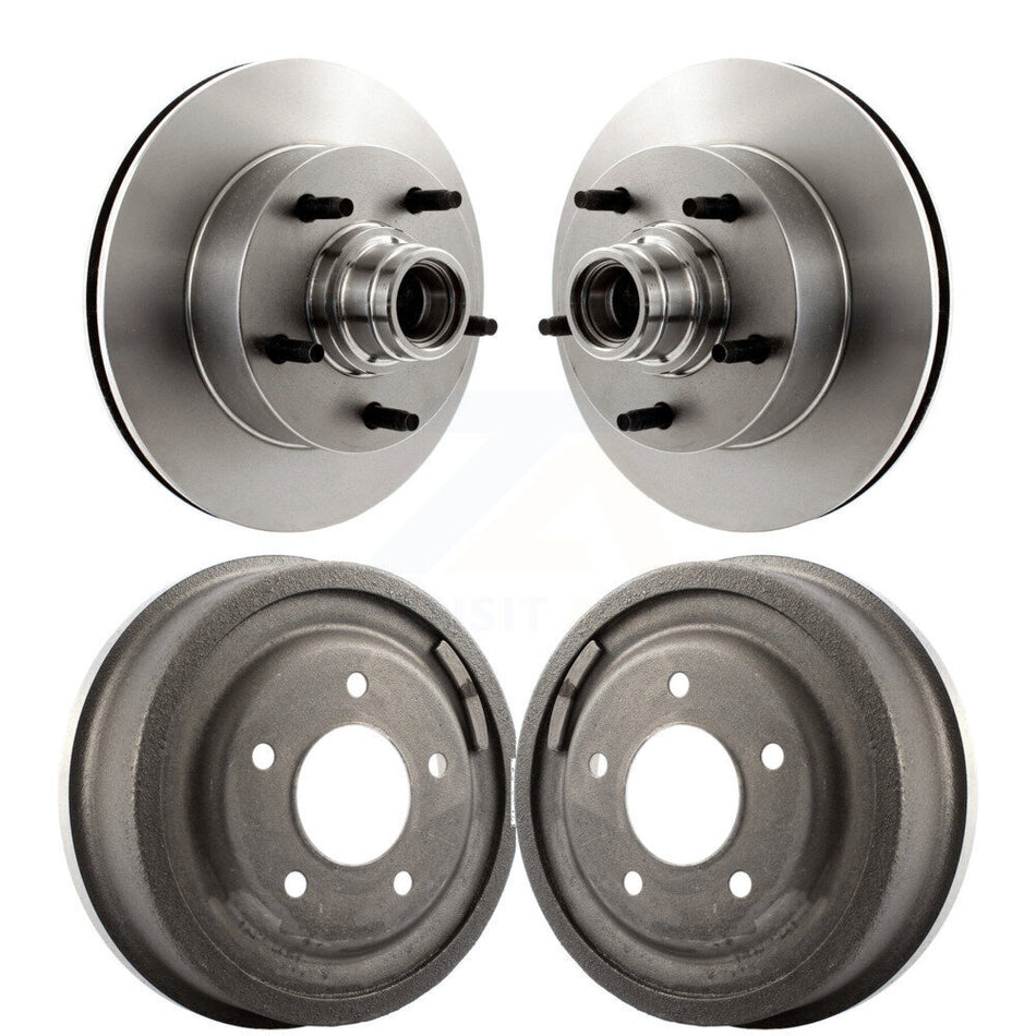 Front Rear Disc Brake Rotors Drums Kit For Ford E-150 Econoline Club Wagon K8-102218