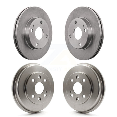 Front Rear Disc Brake Rotors Drum Kit For Mazda Protege Ford Escort 323 Mercury Tracer K8-102407