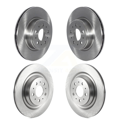 Front Rear Disc Brake Rotors Kit For 2017-2022 Tesla 3 With Gray Painted Calipers K8-102459