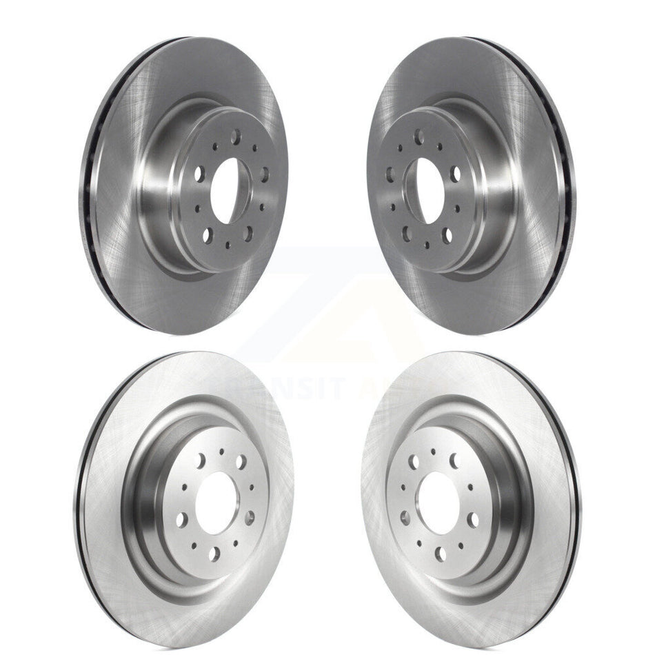 Front Rear Disc Brake Rotors Kit For 2017-2022 Tesla 3 With Gray Painted Calipers K8-102459