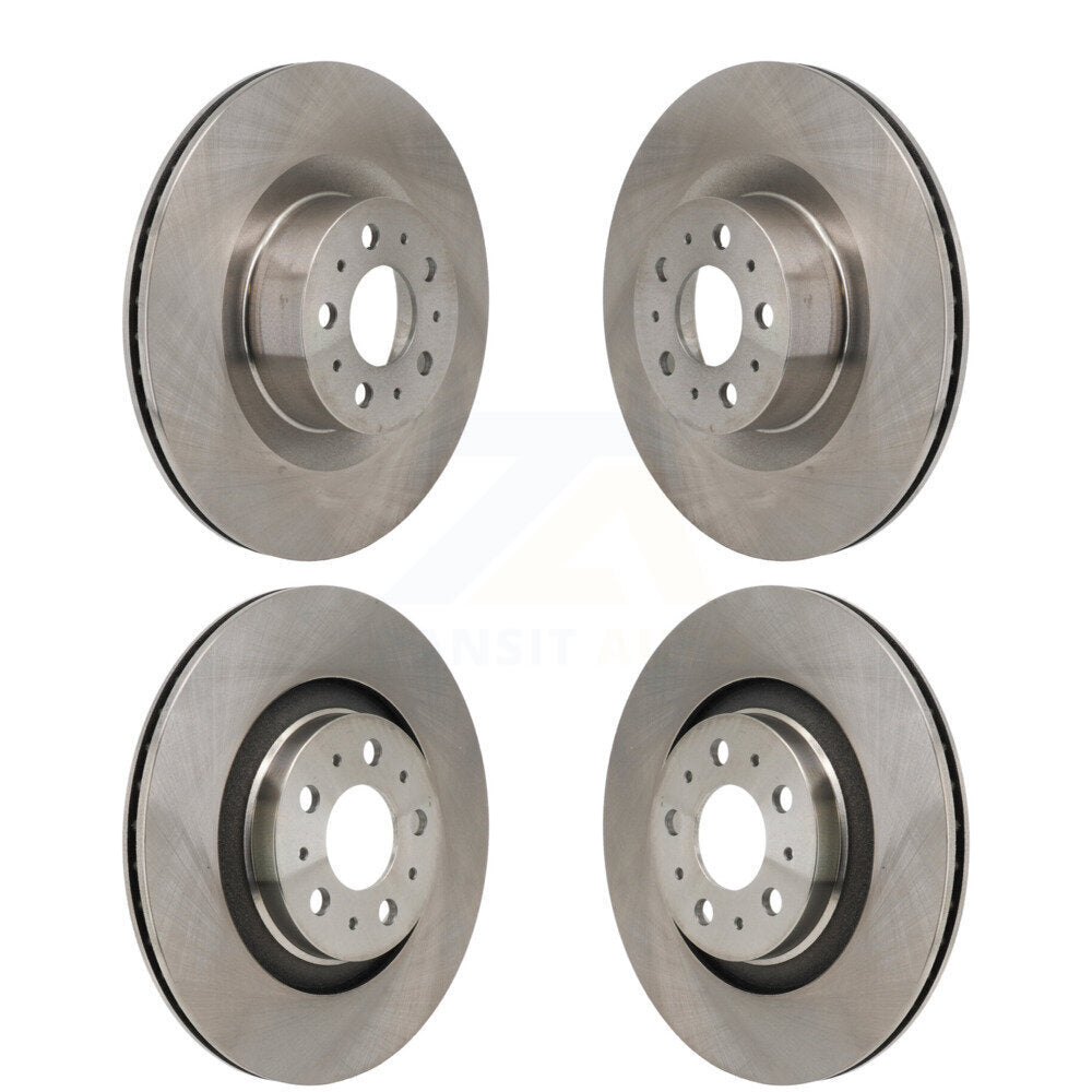Front Rear Disc Brake Rotors Kit For 2020-2023 Tesla Y With Gray Painted Calipers K8-102570