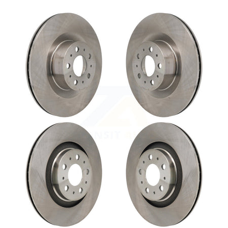 Front Rear Disc Brake Rotors Kit For 2020-2023 Tesla Y With Gray Painted Calipers K8-102570