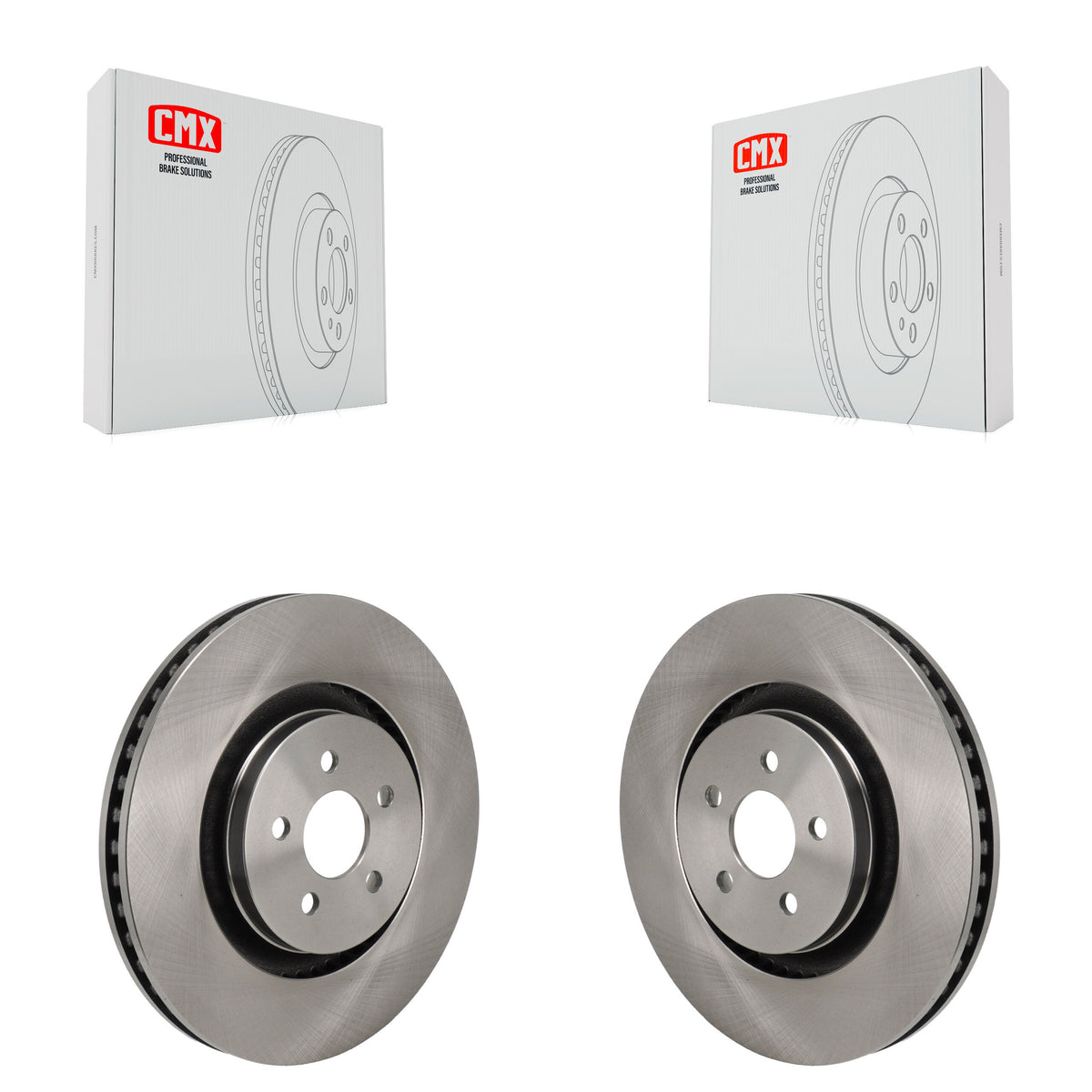 Front Disc Brake Rotors Pair For 2019-2024 Ford Edge 2.7L With Red Painted Calipers K8-102593