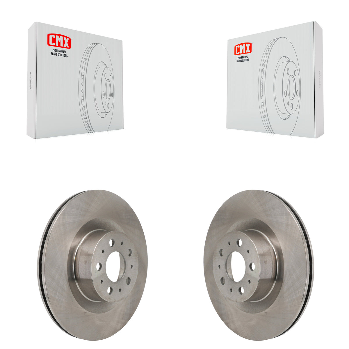 Front Disc Brake Rotors Pair For 2020-2023 Tesla Y With Gray Painted Calipers K8-102603