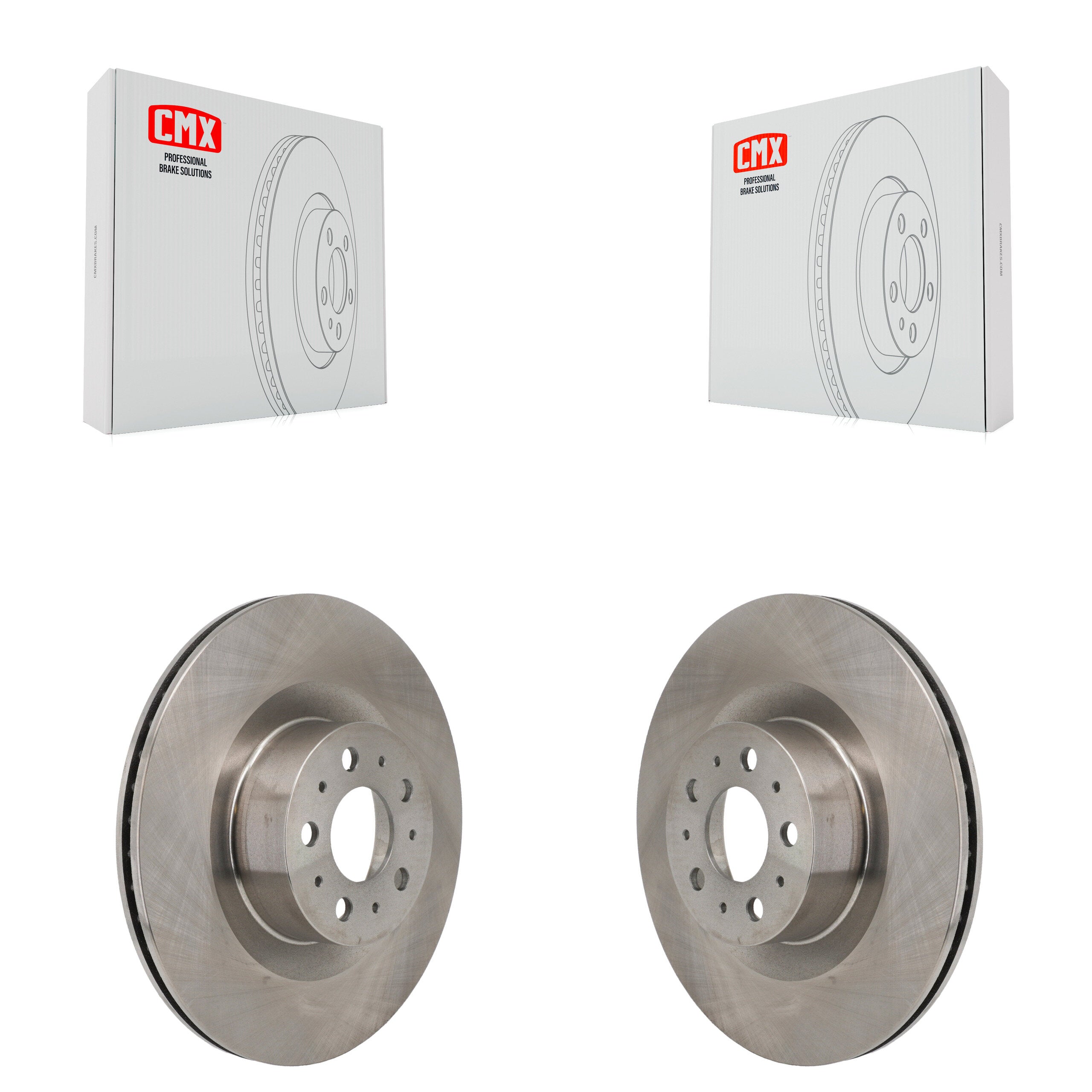 Front Disc Brake Rotors Pair For 2020-2023 Tesla Y With Gray Painted Calipers K8-102603