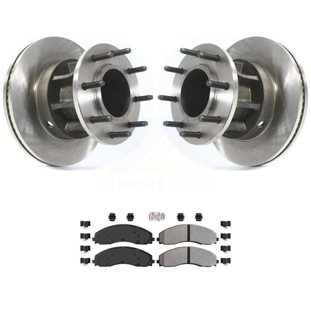 Front Disc Brake Rotors Hub & Semi-Metallic Pad Kit For Ford F-450 Super Duty F-550 4 X 2 K8A-100005