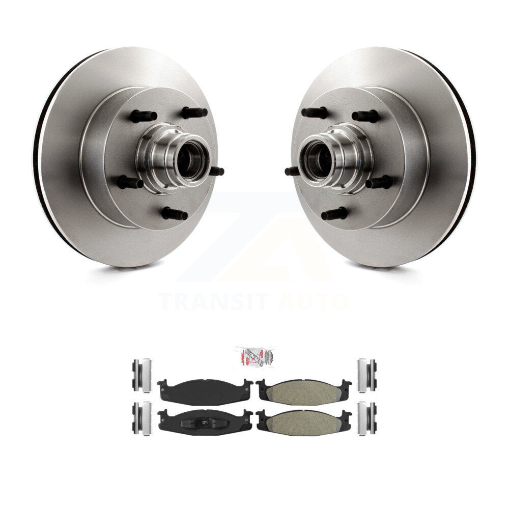 Front Disc Brake Rotors Hub And Semi-Metallic Pad Kit For Ford E-150 Econoline Club Wagon K8A-100019