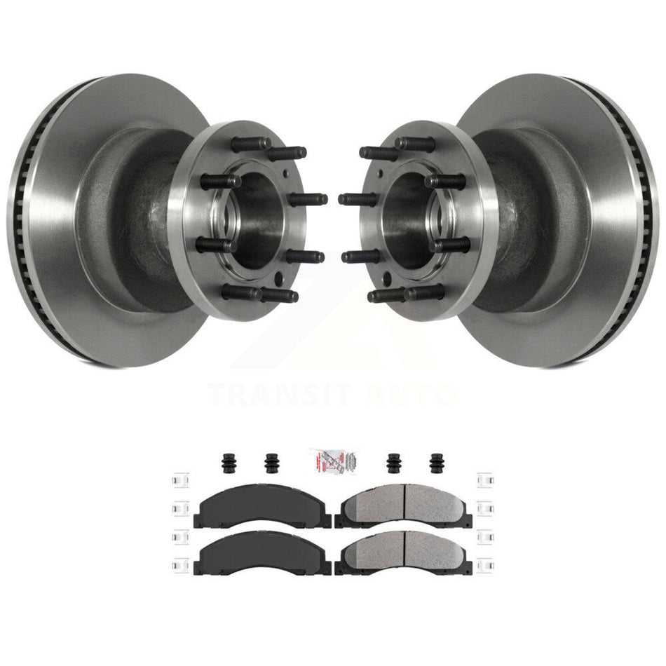 Front Disc Brake Rotors & Semi-Metallic Pad Kit For Ford E-350 Super Duty E-450 Econoline K8A-100021
