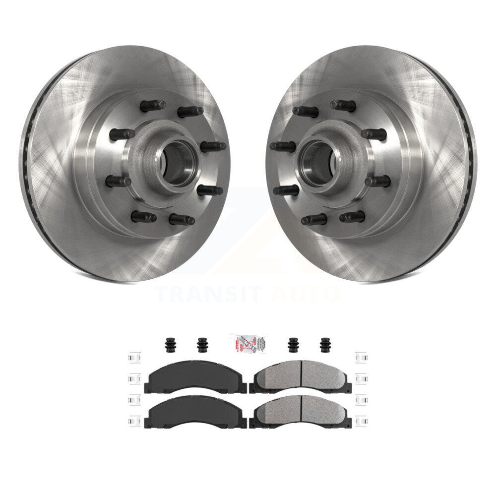 Front Disc Brake Rotors Semi-Metallic Pad Kit For Ford E-350 Super Duty E-250 E-150 E-450 K8A-100023