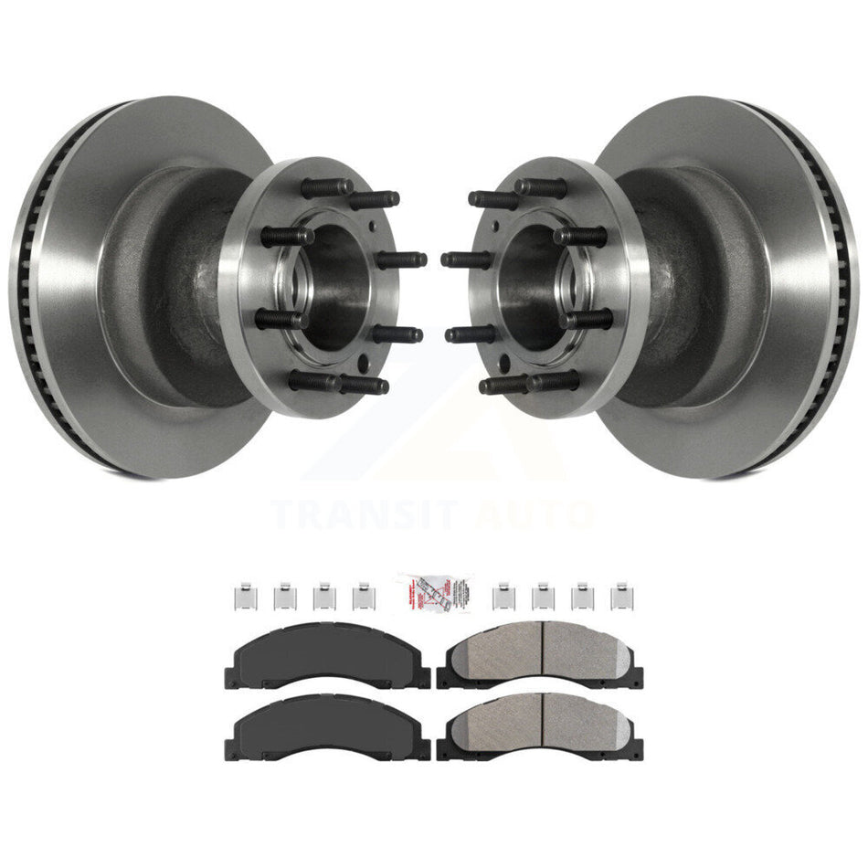 Front Disc Brake Rotors & Semi-Metallic Pad Kit For Ford E-350 Super Duty E-450 Econoline K8A-100024